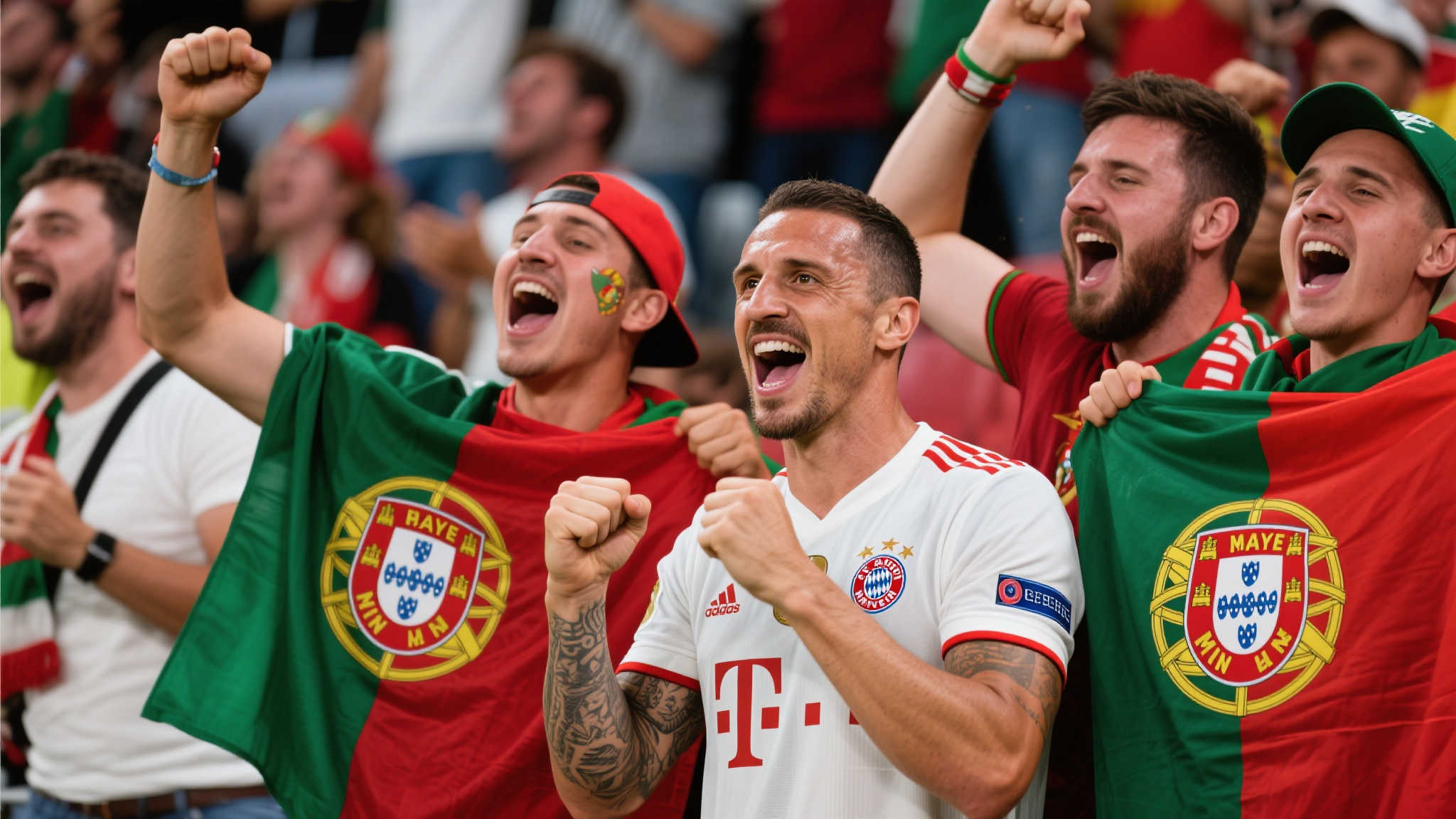 葡萄牙球迷现场对唱里贝里,后者微笑回应 在很多体育现场或周边活动中,球迷和偶像之间通常会产